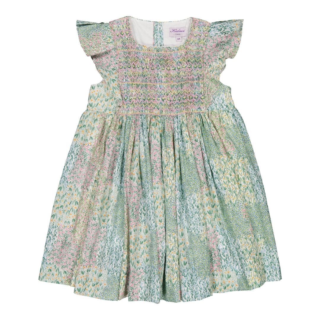 32111-LEANNE SMOCKED DRESS-Flowery Meadow Print