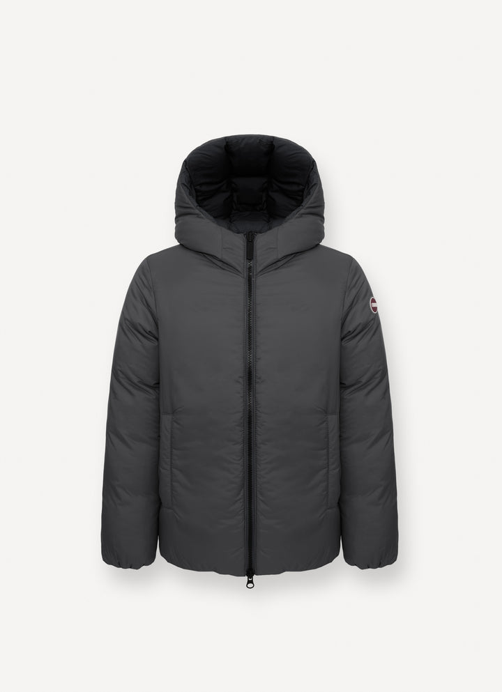 34000009/4ZP REVERSIBLE QUILTED JACKET WITH HOOD - BLACK-VULCAN