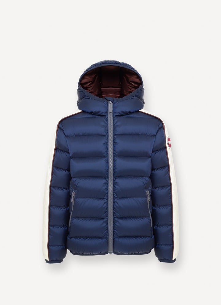 34000023/3JQ QUILTED JACKET WITHOUT HOOD CONTRASTING APPLIQUES -  NAVY BLUE-TOFU-BRICK