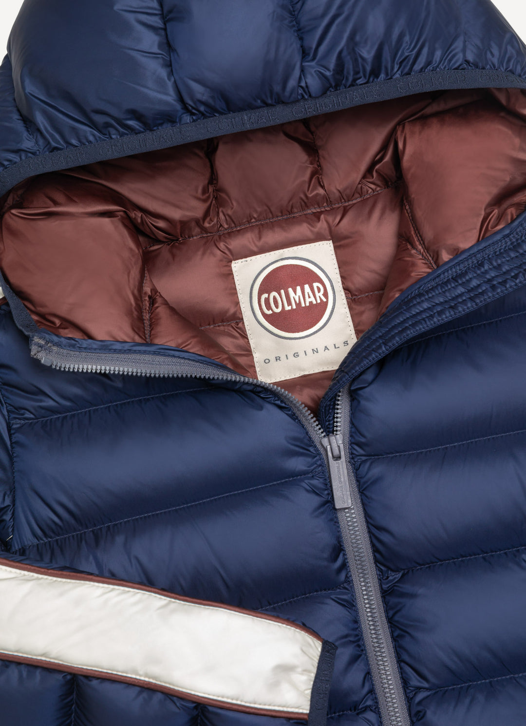 34000023/3JQ QUILTED JACKET WITHOUT HOOD CONTRASTING APPLIQUES -  NAVY BLUE-TOFU-BRICK