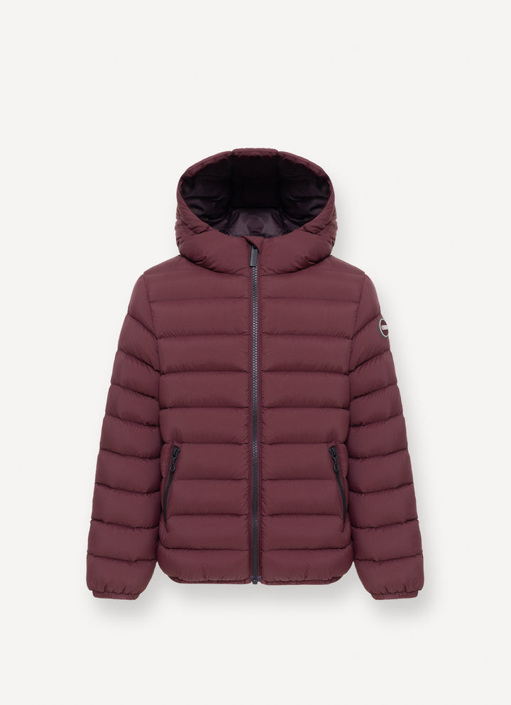 34000097A/4ZP QUILTED JACKET WITH HOOD -  BRICK-CHOCOLATE