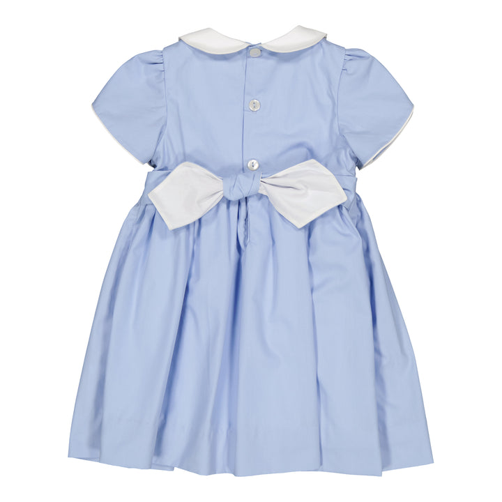 34181-CLEMENCE SMOCKED DRESS-Cornflower Poplin