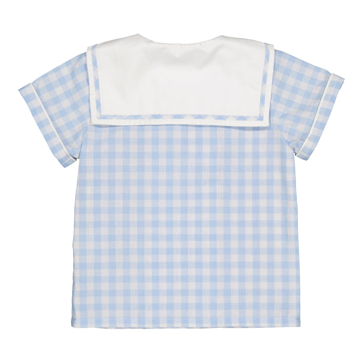 34273-AMBROISE BOYS SHIRT-Light Blue Gingham