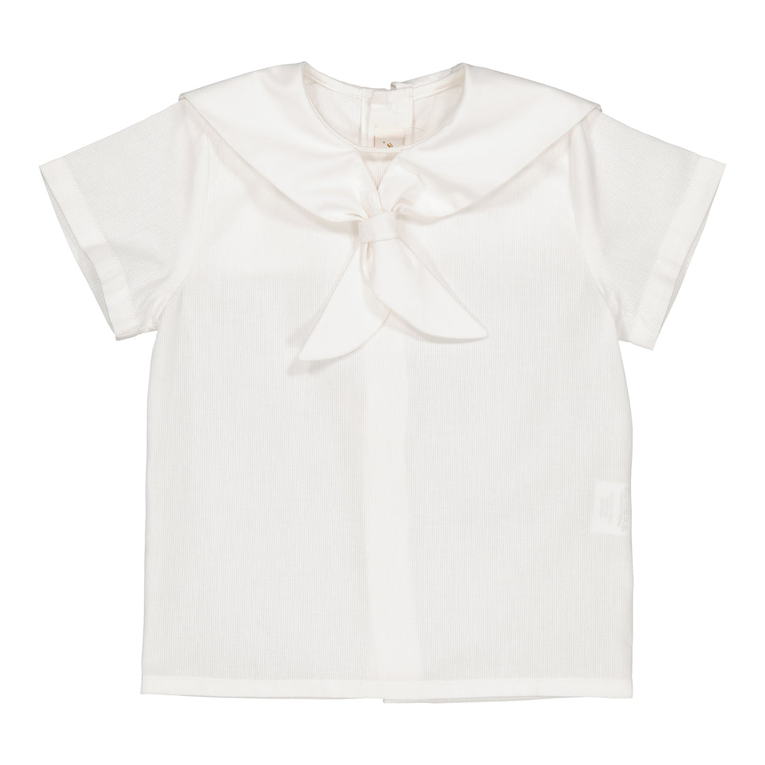 34312-EUSTACHE BOY BLOUSE-Whitte Cotton Pique