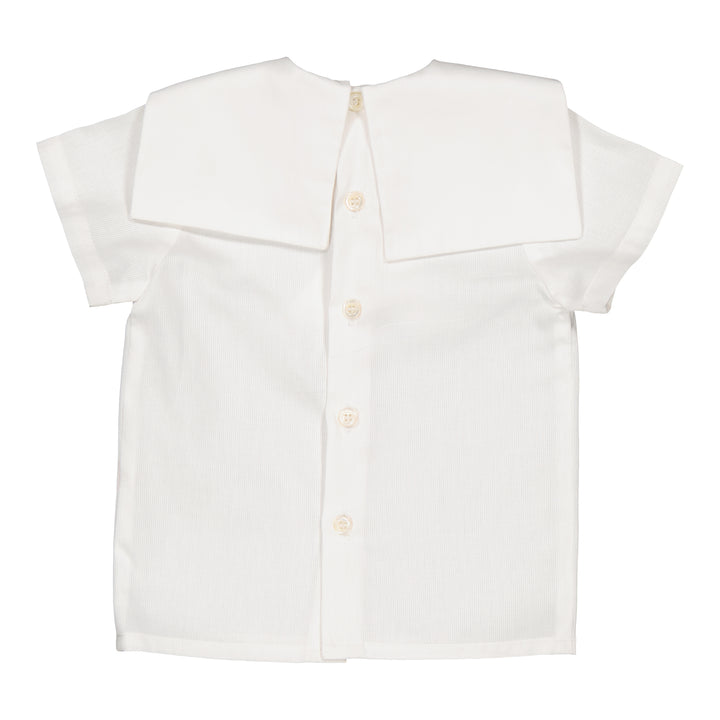 34312-EUSTACHE BOY BLOUSE-Whitte Cotton Pique