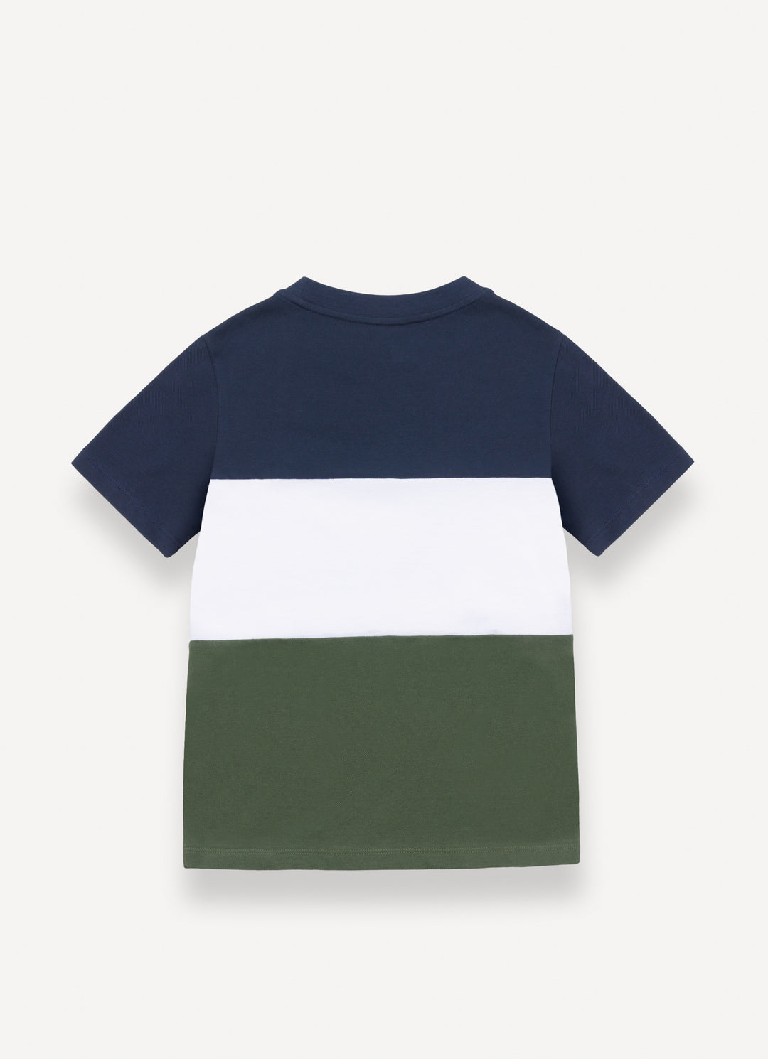 3519 COLOR BLOCK CREW NECK PIQUET SHIRT - NAVY BLUE WHITE JEEP