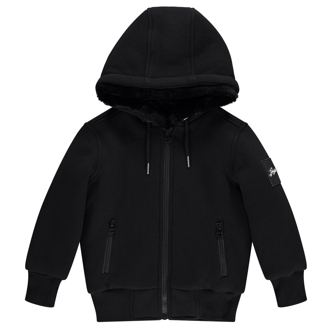 10099 Fur Lined Hoodie - Black
