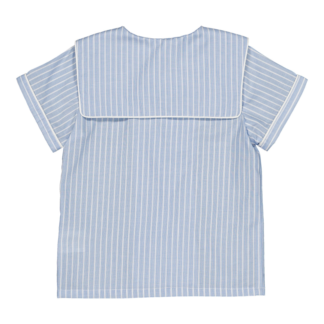 36043-TR044 SHIRTS - CORNFLOWER BLUE STRIPES