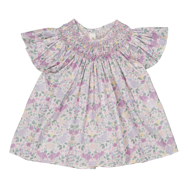 36082-TI328 DRESSES - EXCLUSIVE LILAC AND PINK GARDEN PRINT (LONGER LENGTH)