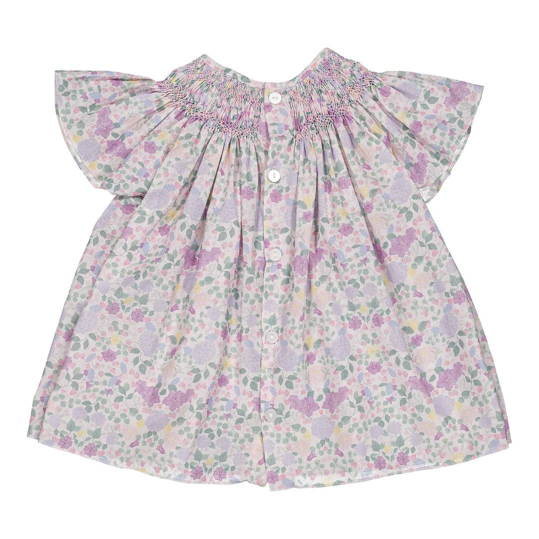 36082-TI328 DRESSES - EXCLUSIVE LILAC AND PINK GARDEN PRINT (LONGER LENGTH)