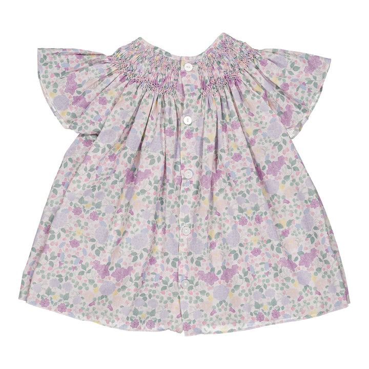36082-TI328 DRESSES - EXCLUSIVE LILAC AND PINK GARDEN PRINT (LONGER LENGTH)