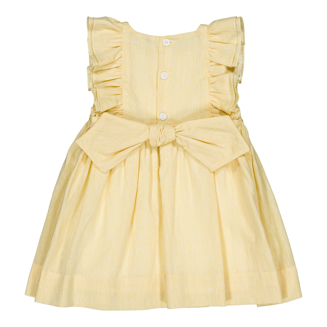 36171-TU290 DRESSES - YELLOW COTTON-LINEN