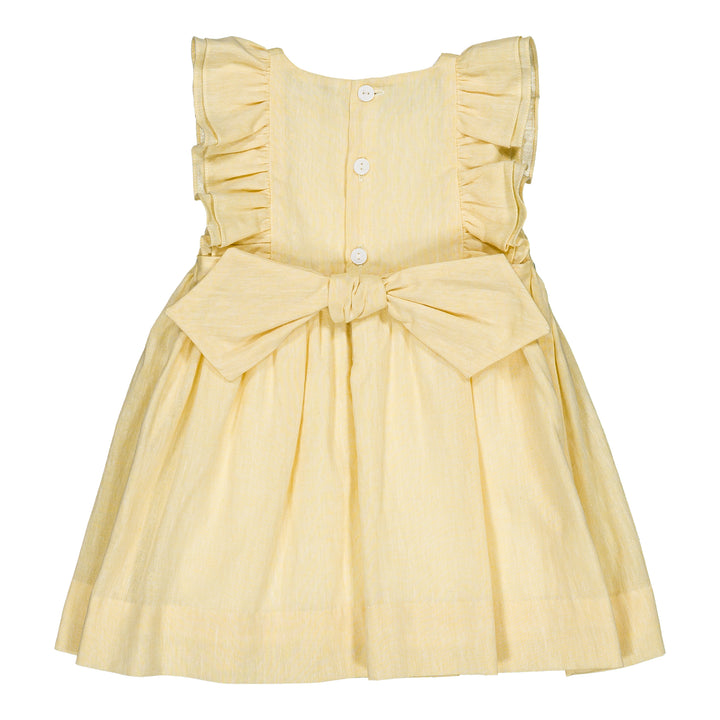 36171-TU290 DRESSES - YELLOW COTTON-LINEN