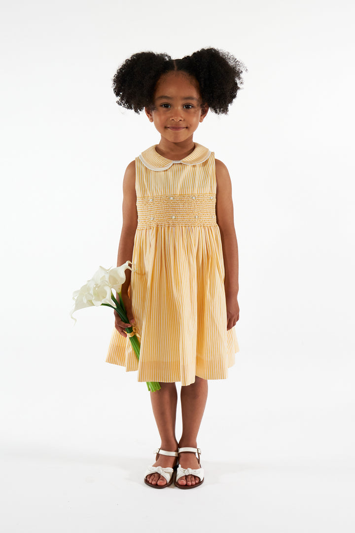 36171-TU291 DRESSES - YELLOW COTTON-LINEN