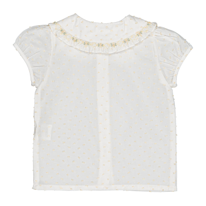 36192-TX027 BLOUSES&SHIRTS - WHITE VEIL WITH YELLOW PLUMETIS