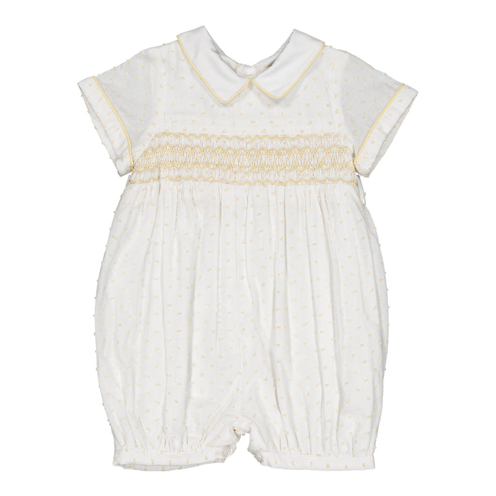 36193-TX027 ROMPERS - WHITE VEIL WITH YELLOW PLUMETIS