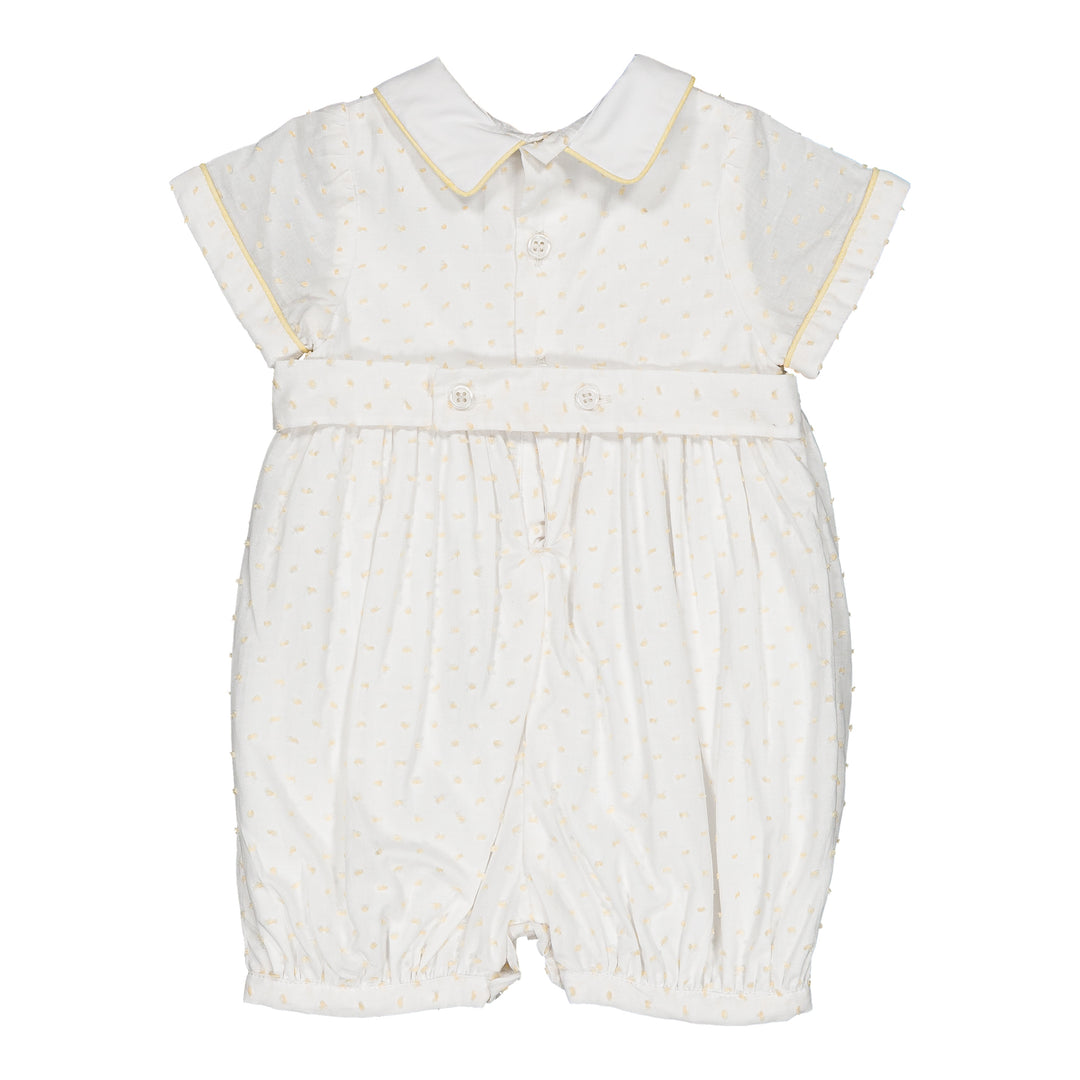 36193-TX027 ROMPERS - WHITE VEIL WITH YELLOW PLUMETIS