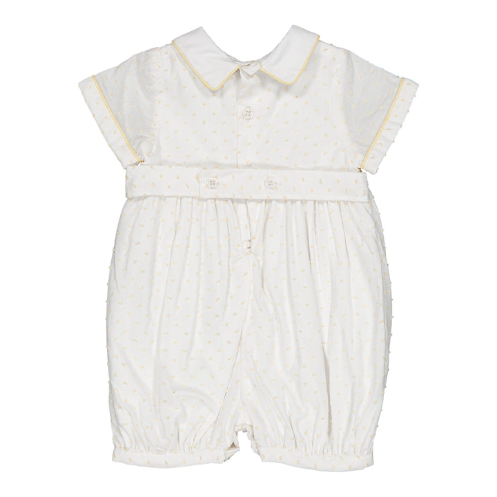 36193-TX027 ROMPERS - WHITE VEIL WITH YELLOW PLUMETIS