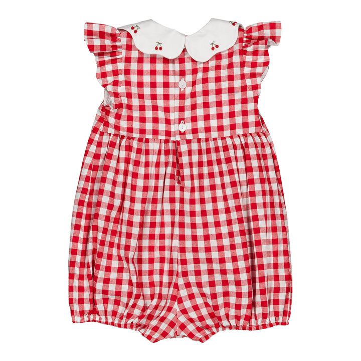 36232-TC021 ROMPERS - MEDIUM RED GINGHAM