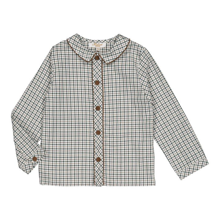 37092 NOA BOY SHIRT - FOREST GREEN CHECKS