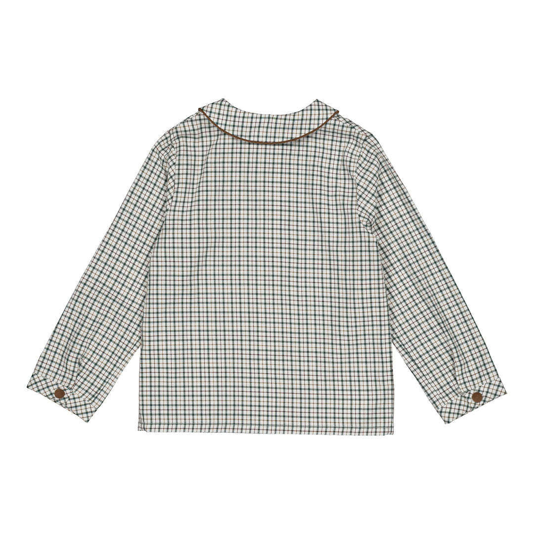 37092 NOA BOY SHIRT - FOREST GREEN CHECKS