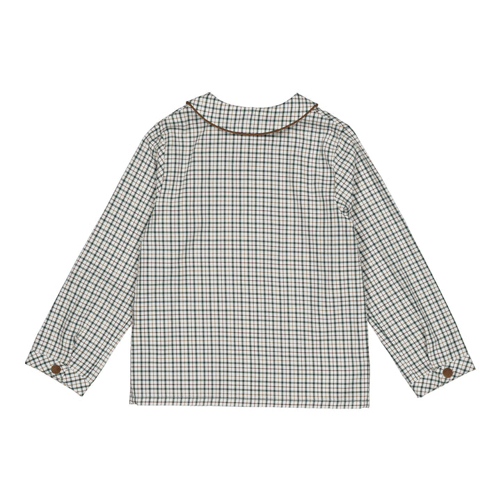 37092 NOA BOY SHIRT - FOREST GREEN CHECKS