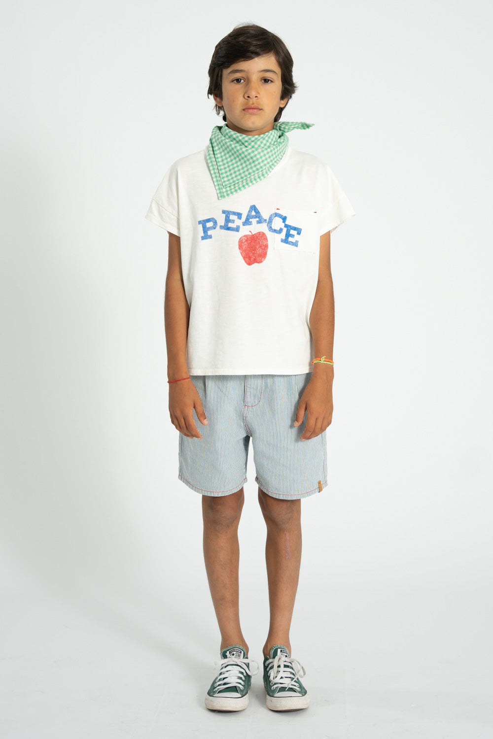 SS26.JRS2615B-T'SHIRT - ECRU W/ "PEACE" PRINT