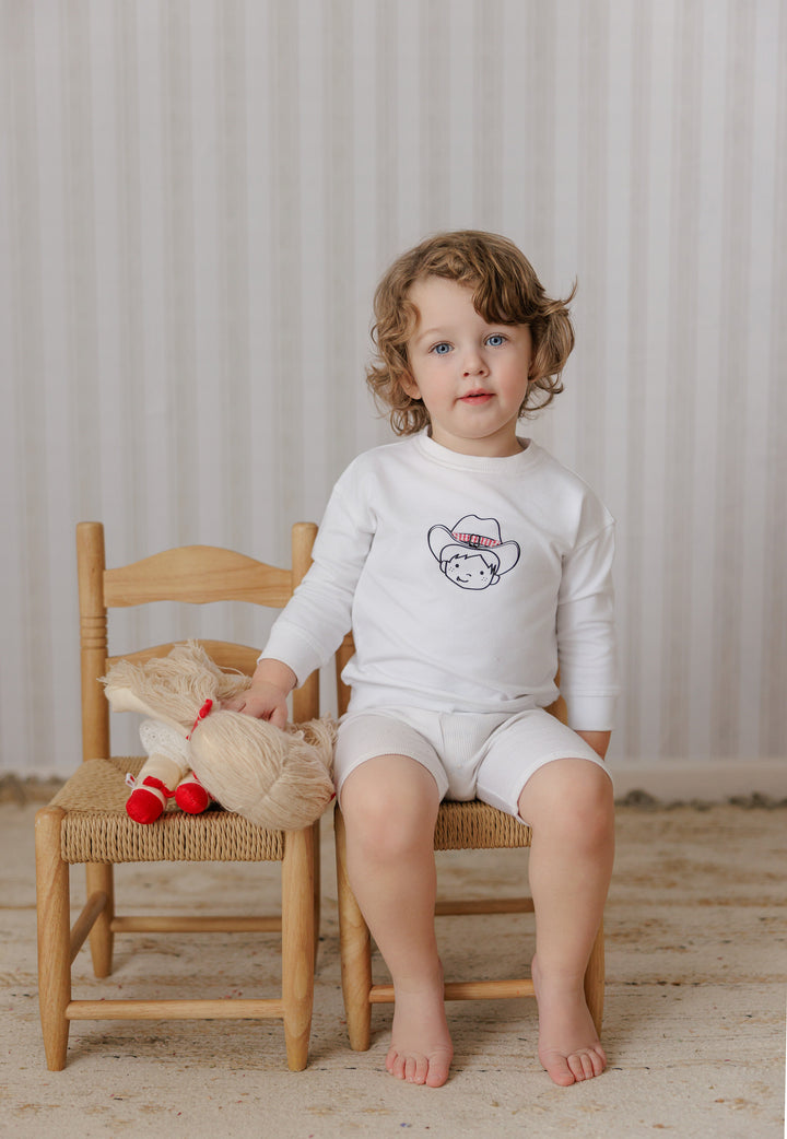 P7416 BOYS PRINT SWEATSHIRT-WHITE