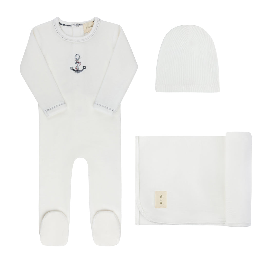 AW26-0094-GBG Cross Stitch Collection Take Me Home Set Ivory Boy