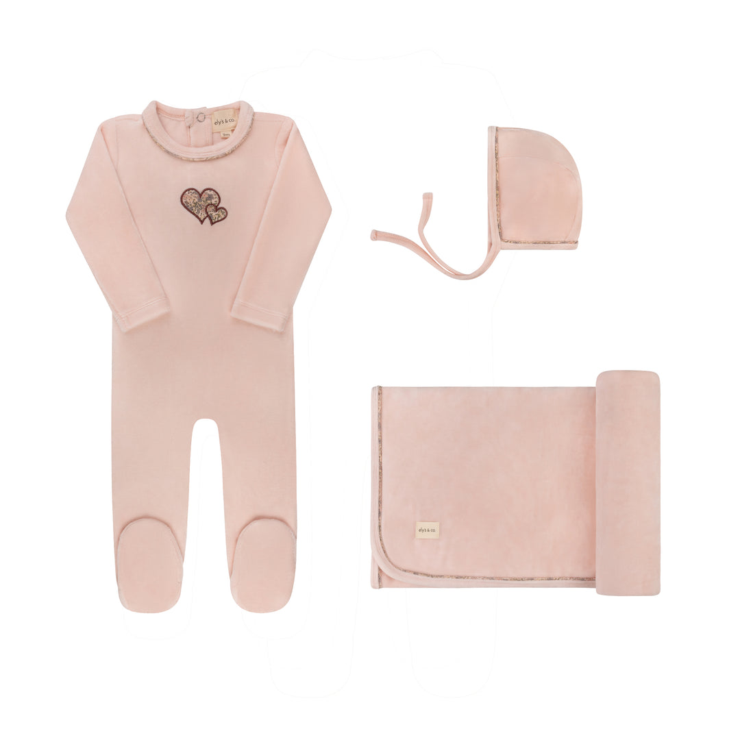 AW26-0046-GBG Embroidered Liberty / Berry Collection Take Me Home Set  - Pink