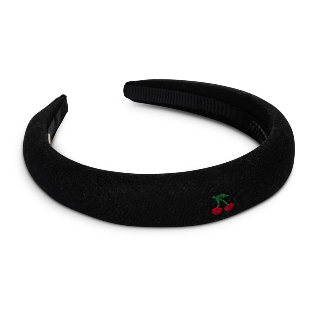 25S-Cherry embroidered headband-Navy