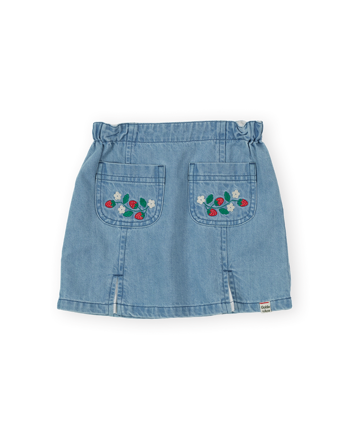 WILD STRAWBERRY CHAMBRAY SKIRT