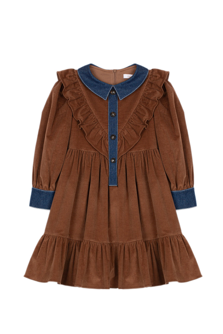 VET4333427 VESTIDO-KIDS GIRL CHOCOLATE - MOKA
