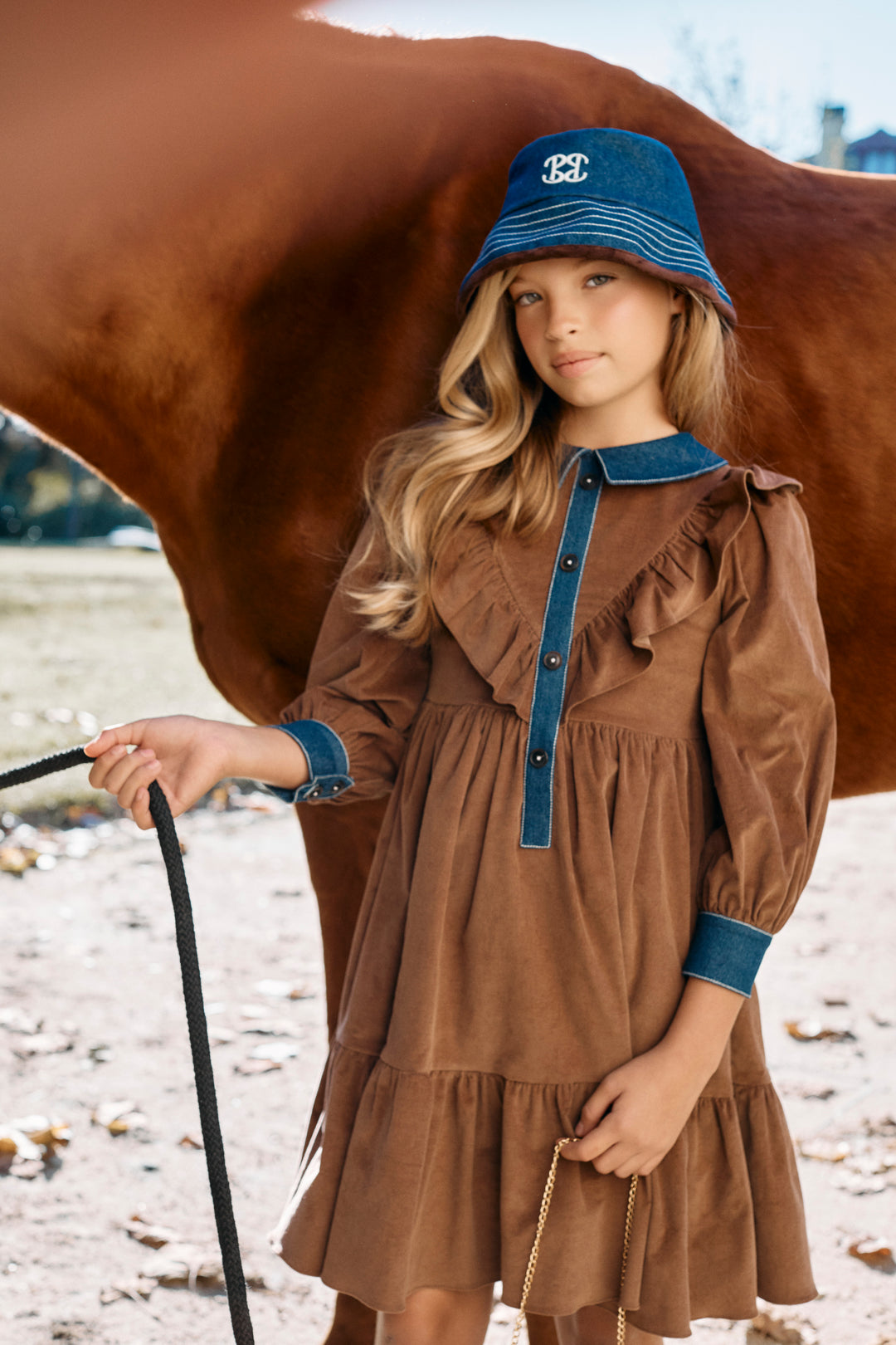 VET4333427 VESTIDO-KIDS GIRL CHOCOLATE - MOKA