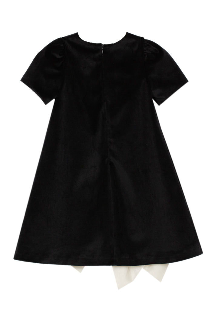 VET4333526 VESTIDO - KIDS GIRL PARTY BLACK & IVORY  - BLACK