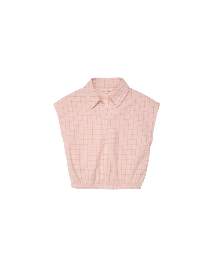Organic Summer Top in Pink Plaid