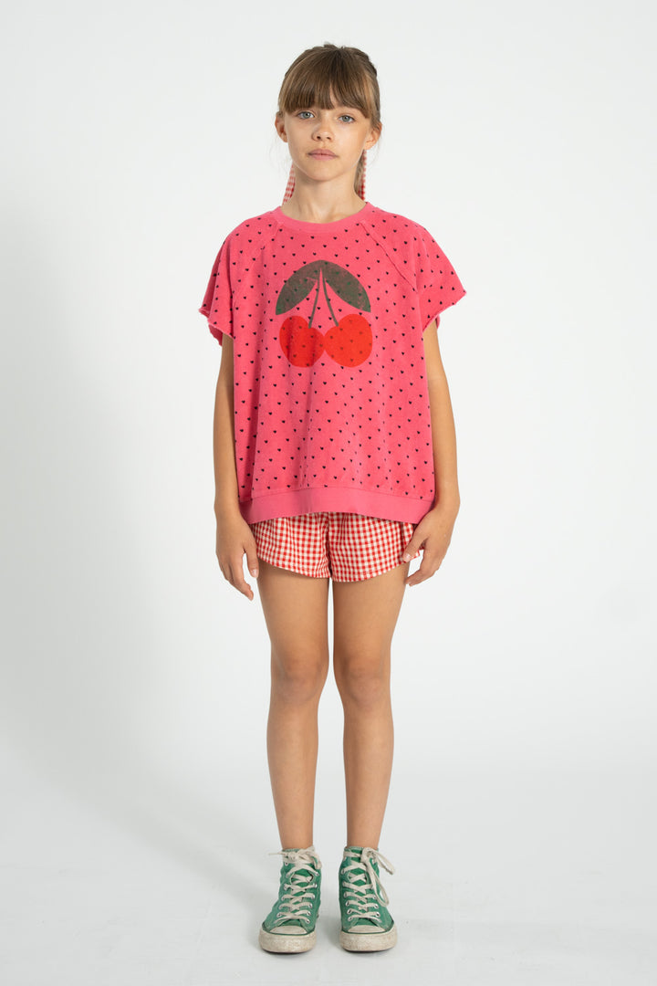 SS26.JRS2617-SLEEVELESS SWEATSHIRT - PINK W/ CHERRY PRINT