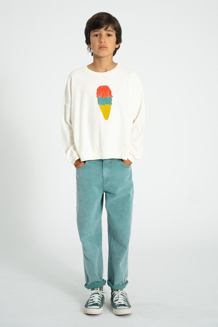 SS26.JRS2618-SWEATSHIRT-ECRU W/ ICE CREAM PRINT