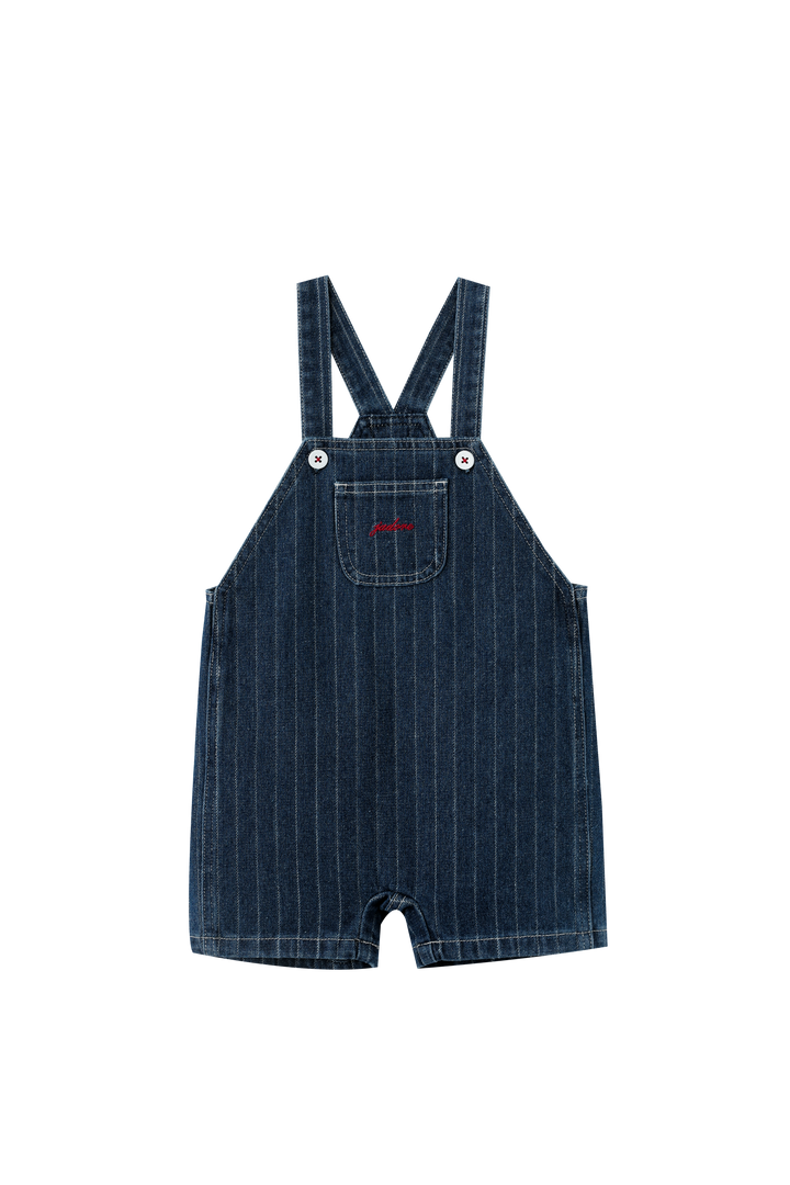 STRIPED SHORTALL-DENIM STRIPED