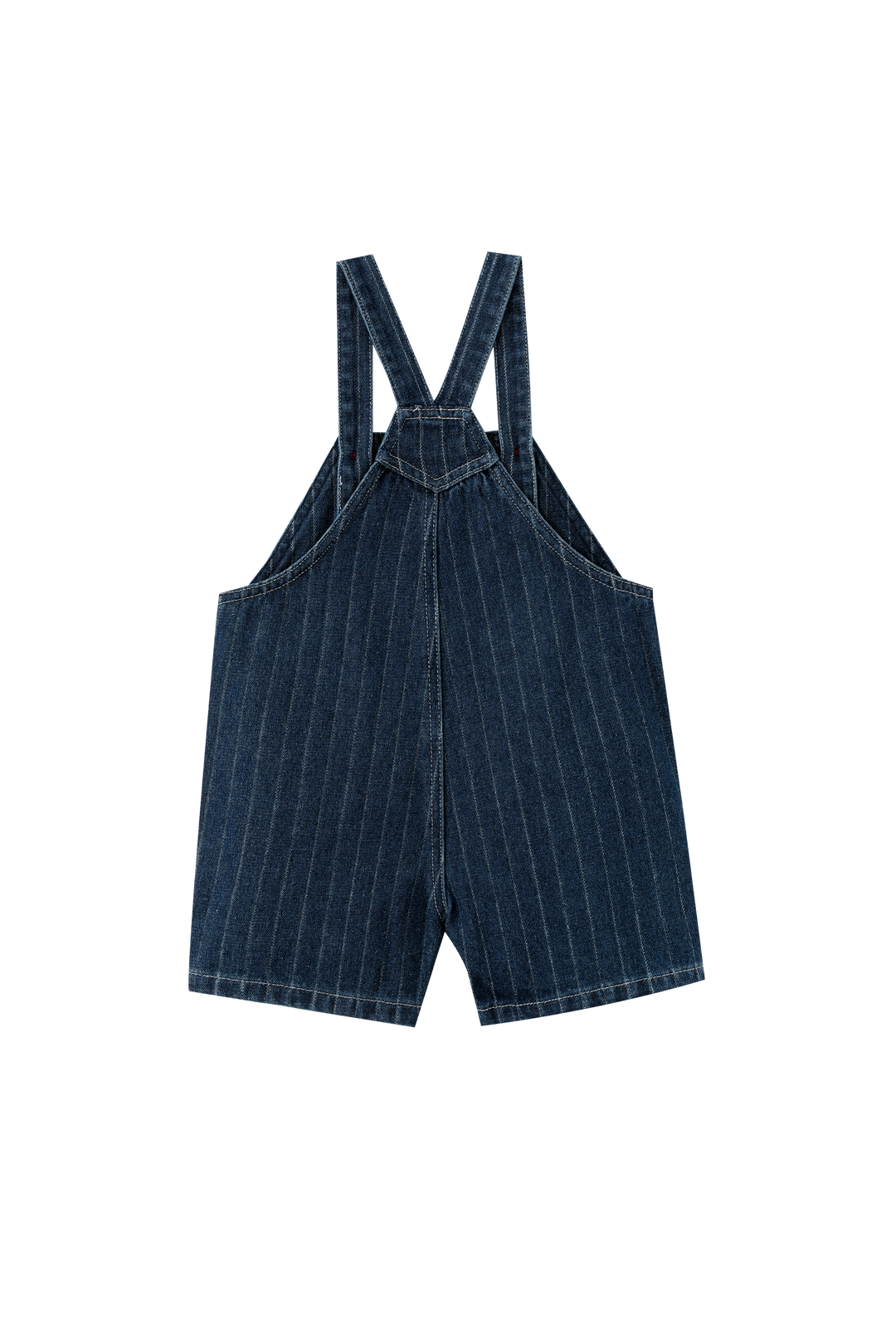 STRIPED SHORTALL-DENIM STRIPED