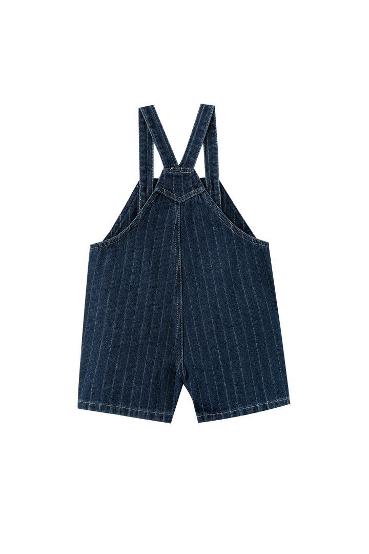 STRIPED SHORTALL-DENIM STRIPED