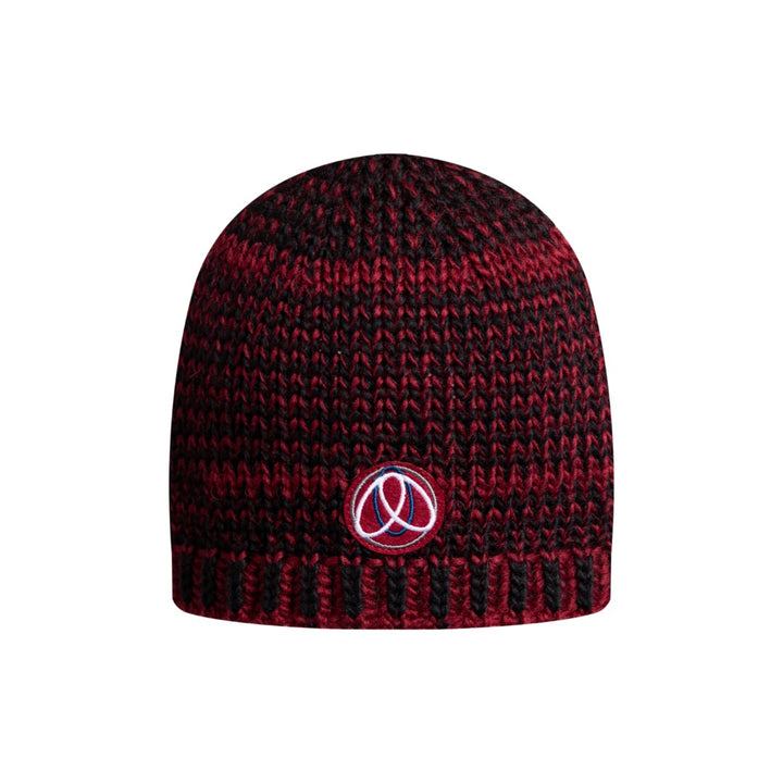 F25-5053-KNIT BEANIE-Black/Cherry