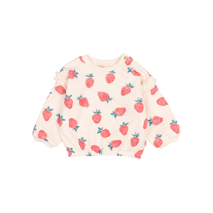 5651 STRAWBERRY SWEATSHIRT-CREAM PINK