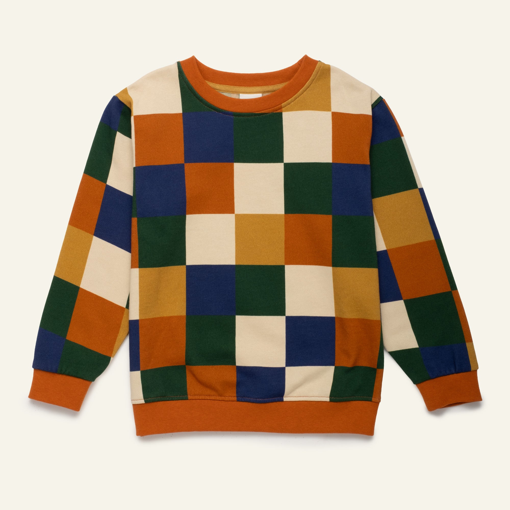 F26-K3101 FALL CHECKERED SWEATSHIRT - FALL CHECKER – whoopikids