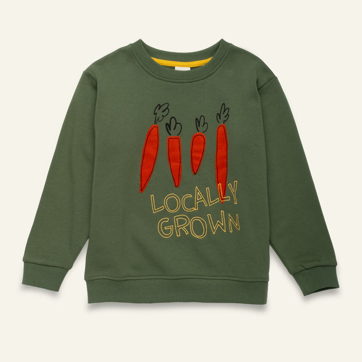 F26-K3101 LOCALLY GROWN SWEATSHIRT - GREEN PASTURES / CARROT
