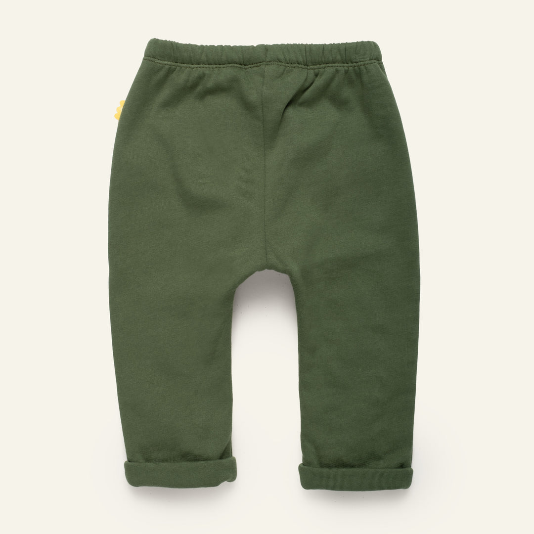 F26-B4105 EMBROIDERED CARROT JOGGER - GREEN PASTURES / CARROT