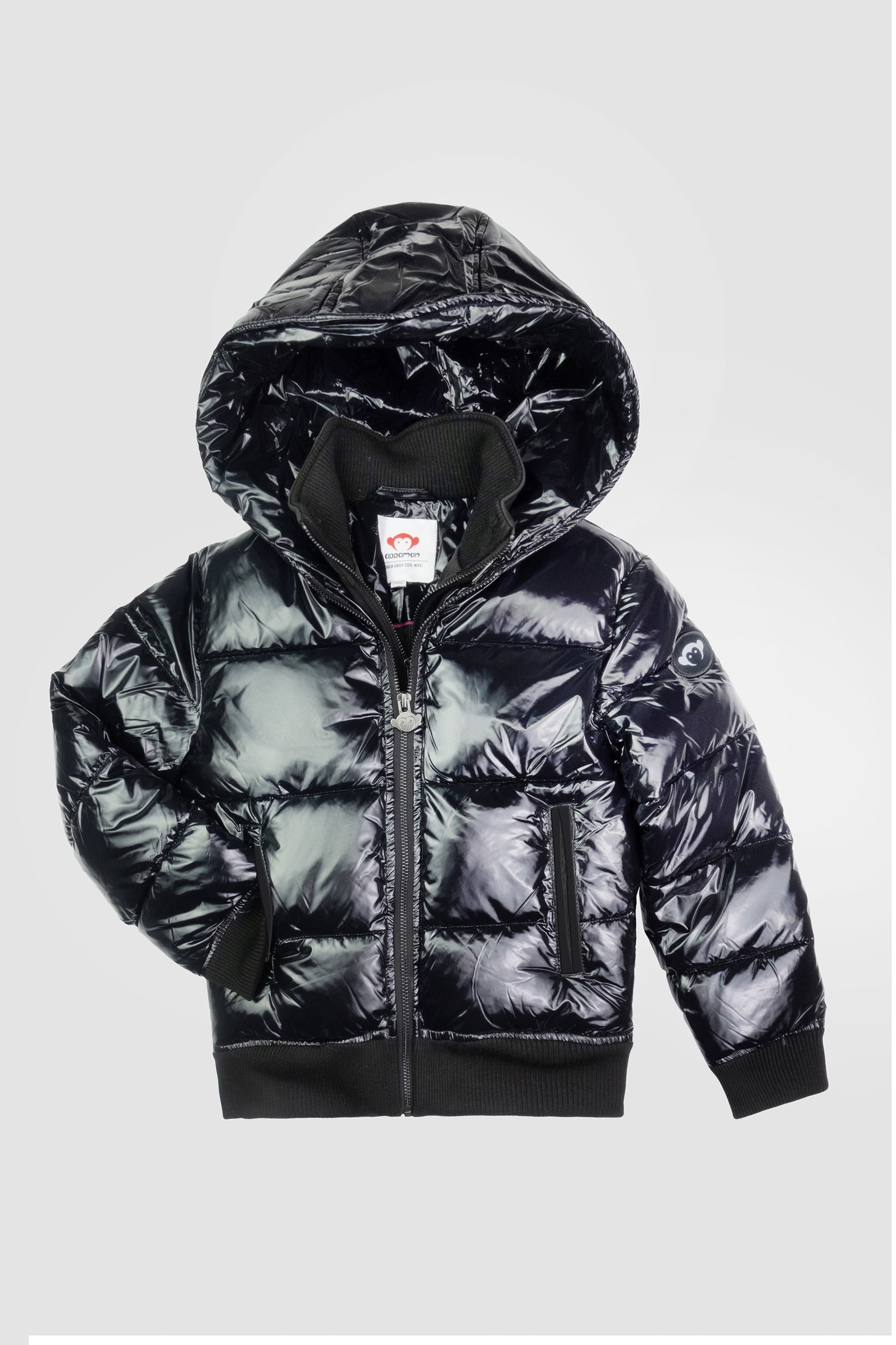 5FC FLURRY COAT Shiny Black whoopikids