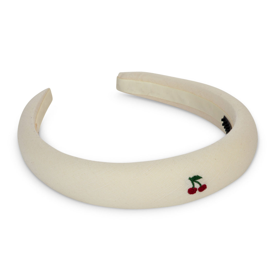 25S-Cherry embroidered headband-Cream