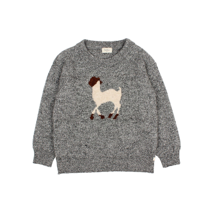 6002-LLAMA JUMPER-GREY MELANGE