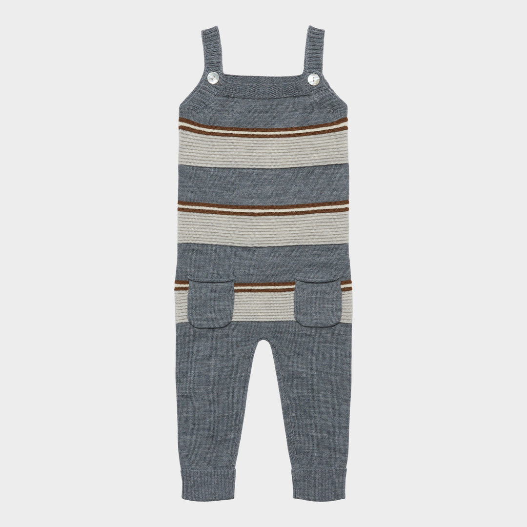 6026 BABY OTTOMAN OVERALLS - STEEL/LIGHT GREY MELANGE